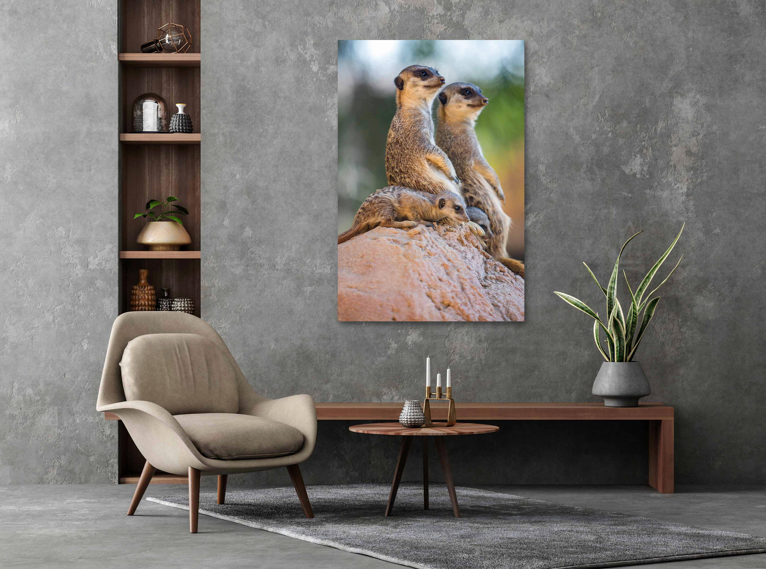 ALUMINIUMBILD Landschaft & Natur, Tiere 98/148 cm  - Sandfarben/Beige, Design, Kunststoff/Metall (98/148cm)
