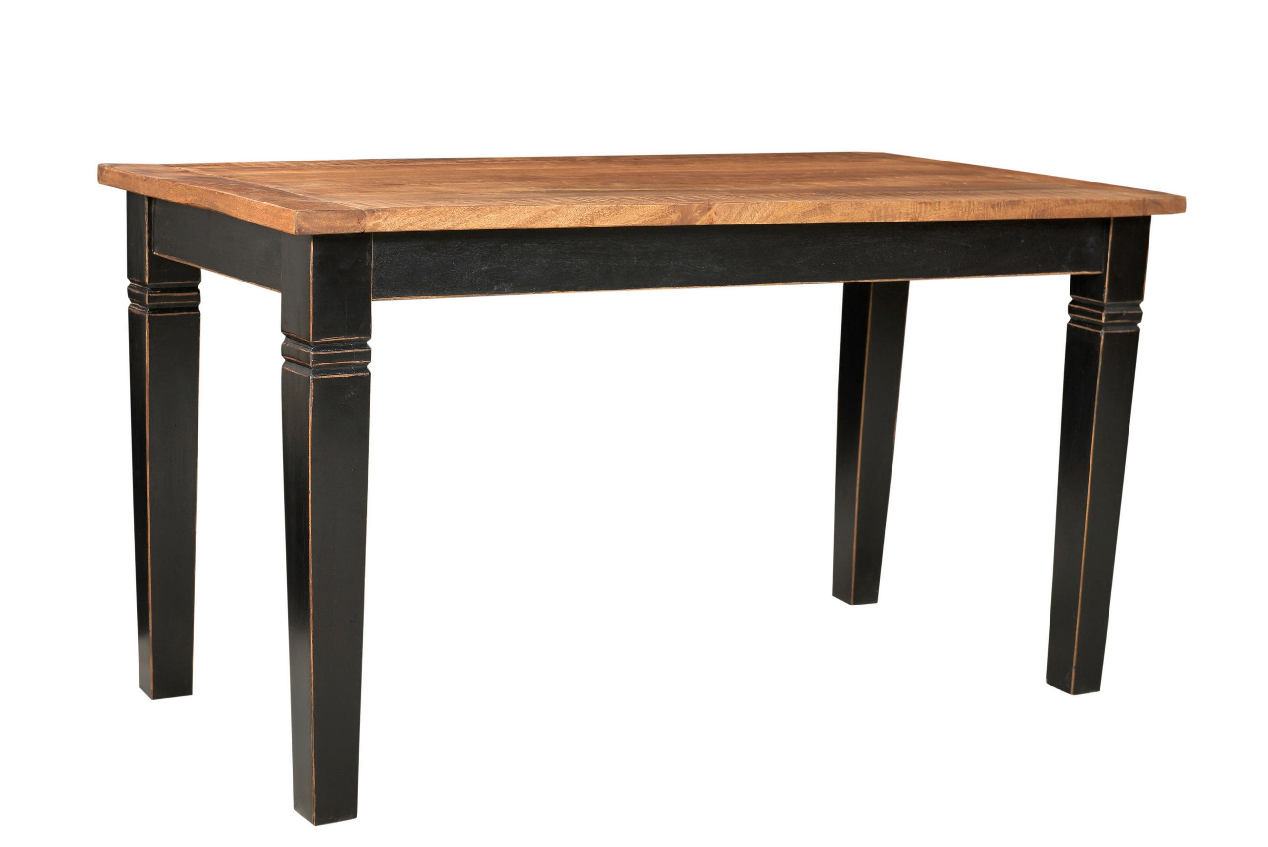 ESSTISCH 140/90/76 cm Echtholz  Holz rechteckig Schwarz, Honig  - Schwarz/Honig, MODERN, Holz (140/90/76cm) - MID.YOU