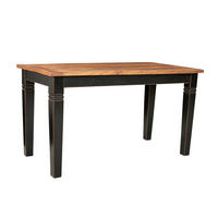 ESSTISCH 140/90/76 cm Echtholz  Holz rechteckig Schwarz, Honig  - Schwarz/Honig, MODERN, Holz (140/90/76cm) - MID.YOU
