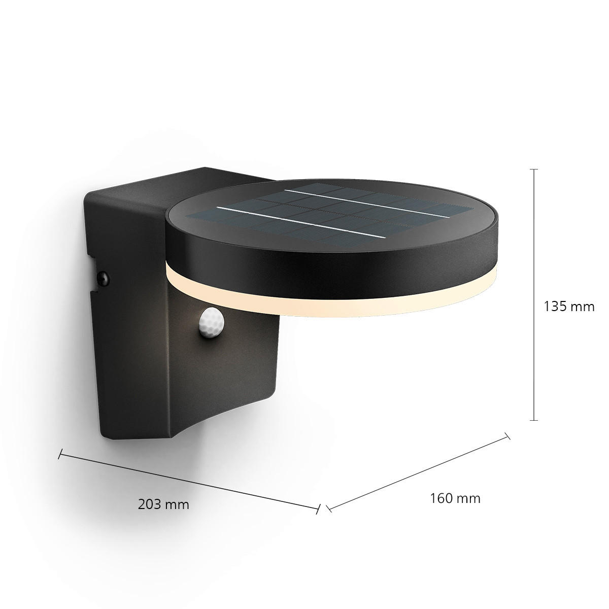 SOLARLEUCHTE 16/13.5/20.3 cm   - Schwarz, KONVENTIONELL, Kunststoff (16/13.5/20.3cm) - Philips