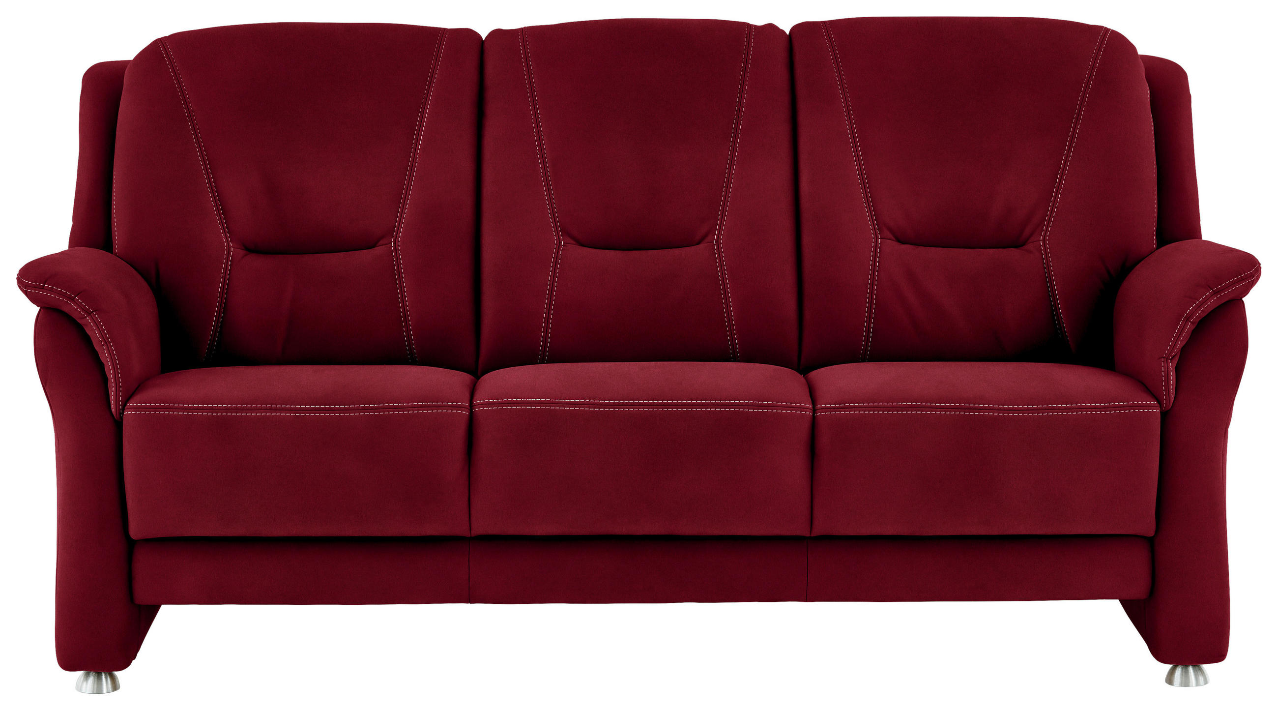 3-SITZER-SOFA in Mikrofaser Hellrot  - Hellrot/Beige, KONVENTIONELL, Textil/Metall (198/100/89cm) - Beldomo Comfort