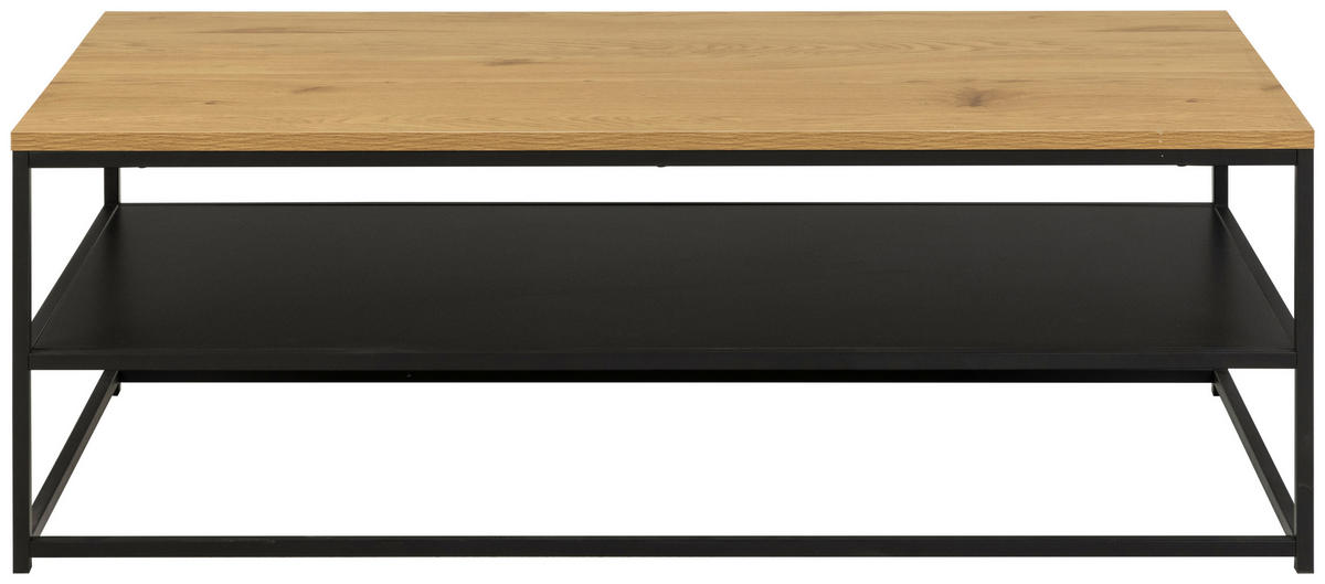 COUCHTISCH in Holzwerkstoff 120/60/42 cm  - Eichefarben/Schwarz, Trend, Holzwerkstoff/Metall (120/60/42cm) - MID.YOU