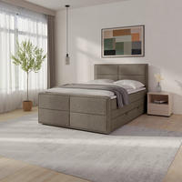 BOXSPRINGBETT 120/200 cm,  in Beige, Topper, Matratzen, H2 + H2 = mittel  - Beige, MODERN, Holz/Kunststoff (120/200cm) - MID.YOU