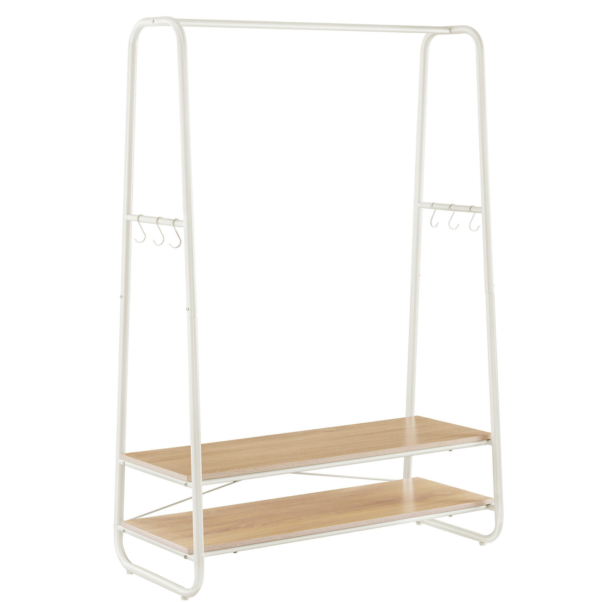 KLEIDERSTÄNDER in Weiß, Hellbraun 100/160/45 cm   - Hellbraun/Weiß, Trend, Holzwerkstoff/Metall (100/160/45cm) - MID.YOU