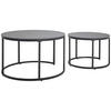 COUCHTISCHSET rund Schwarz  - Schwarz, Design, Keramik/Metall (80/60/46/40/80/60cm) - Livetastic