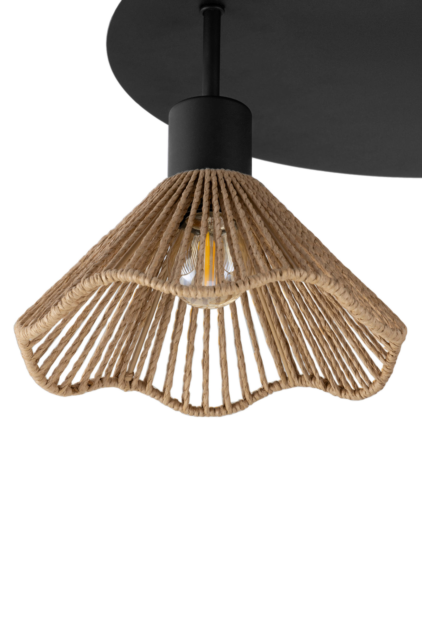 Thumbnail - Collet's Monde Deckenleuchte, Natur, Schwarz, Metall, Papier, 21.5 cm, RoHS, CE, Lampen & Leuchten, Innenbeleuchtung, De...