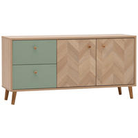 LOWBOARD  109/54,1/33,05 cm 2 Schublade(n) Beimöbel erhältlich, stehend, in verschiedenen Größen erhältlich, in verschiedenen Holzdekoren erhältlich  - Eichefarben/Grün, Design, Holz/Holzwerkstoff (109/54,1/33,05cm) - MID.YOU