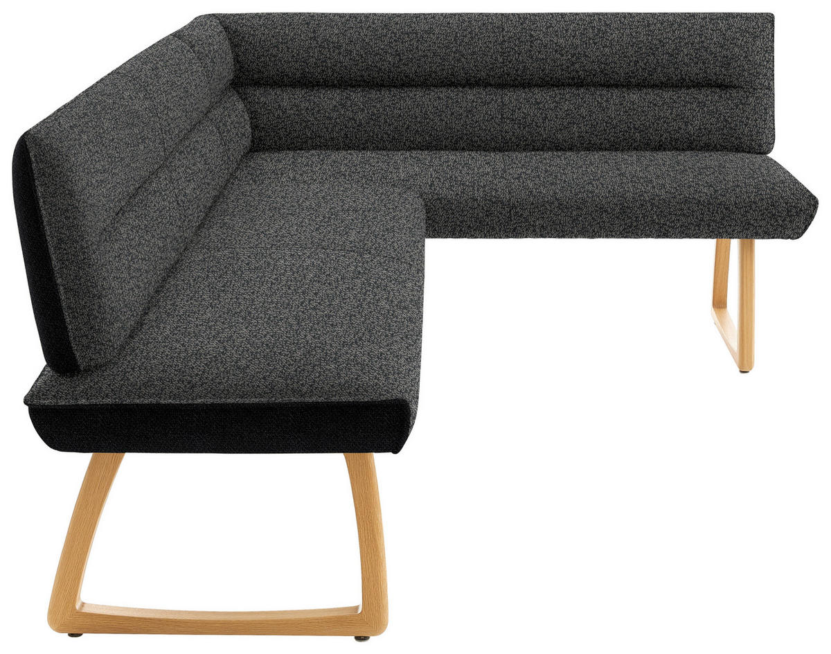 ECKBANK 237/162 cm  in Anthrazit, Schwarz  - Eichefarben/Anthrazit, Design, Holz/Textil (237/162cm) - Koinor