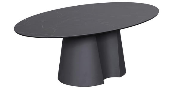 COUCHTISCH ESG 120/70/42 cm oval Anthrazit, Schwarz  - Anthrazit/Schwarz, Design, Glas/Keramik (120/70/42cm) - Novel