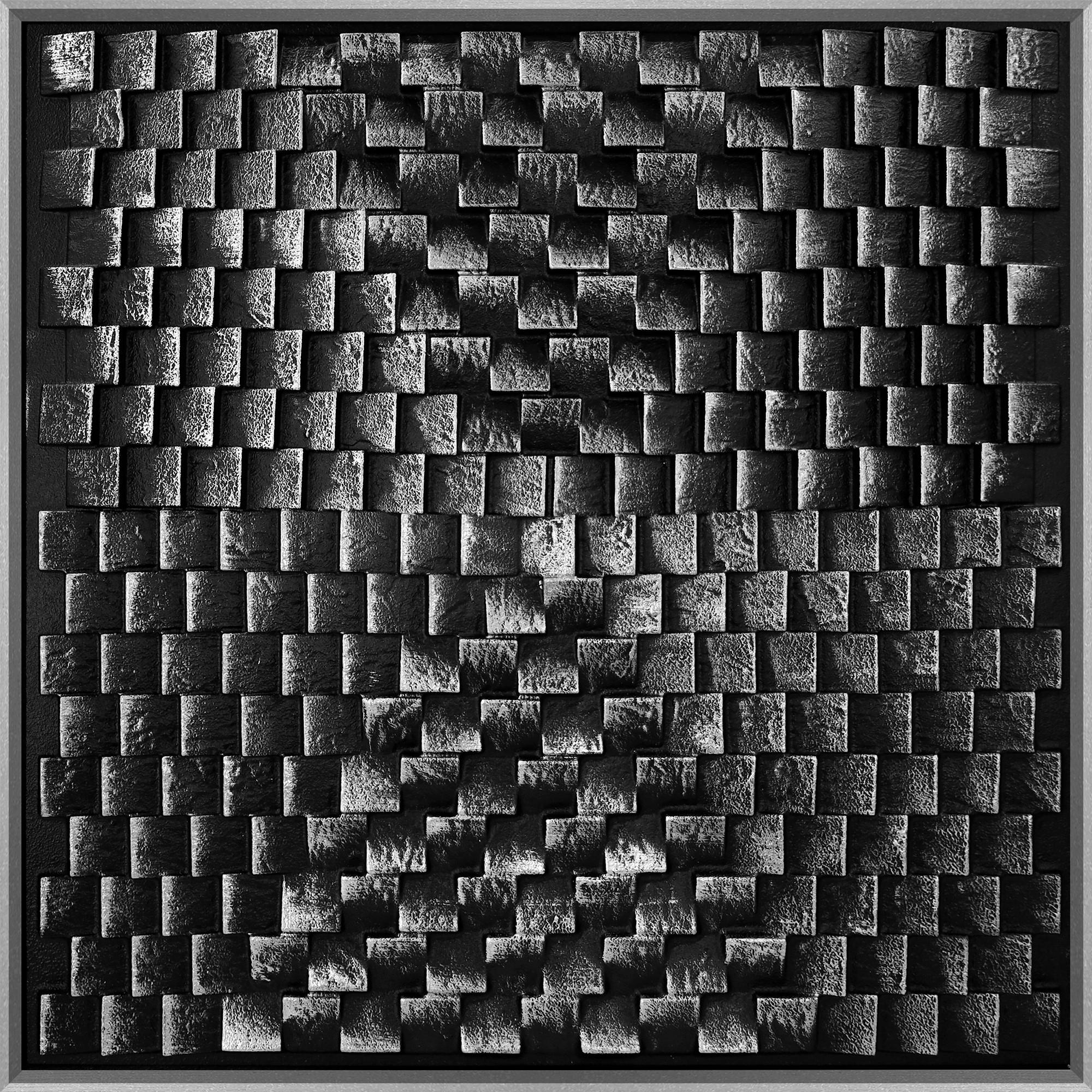 Tablou Original 100/100 cm  - argintiu/multicolor, Design, plastic/material pe bază de lemn (100/100cm) - Monee