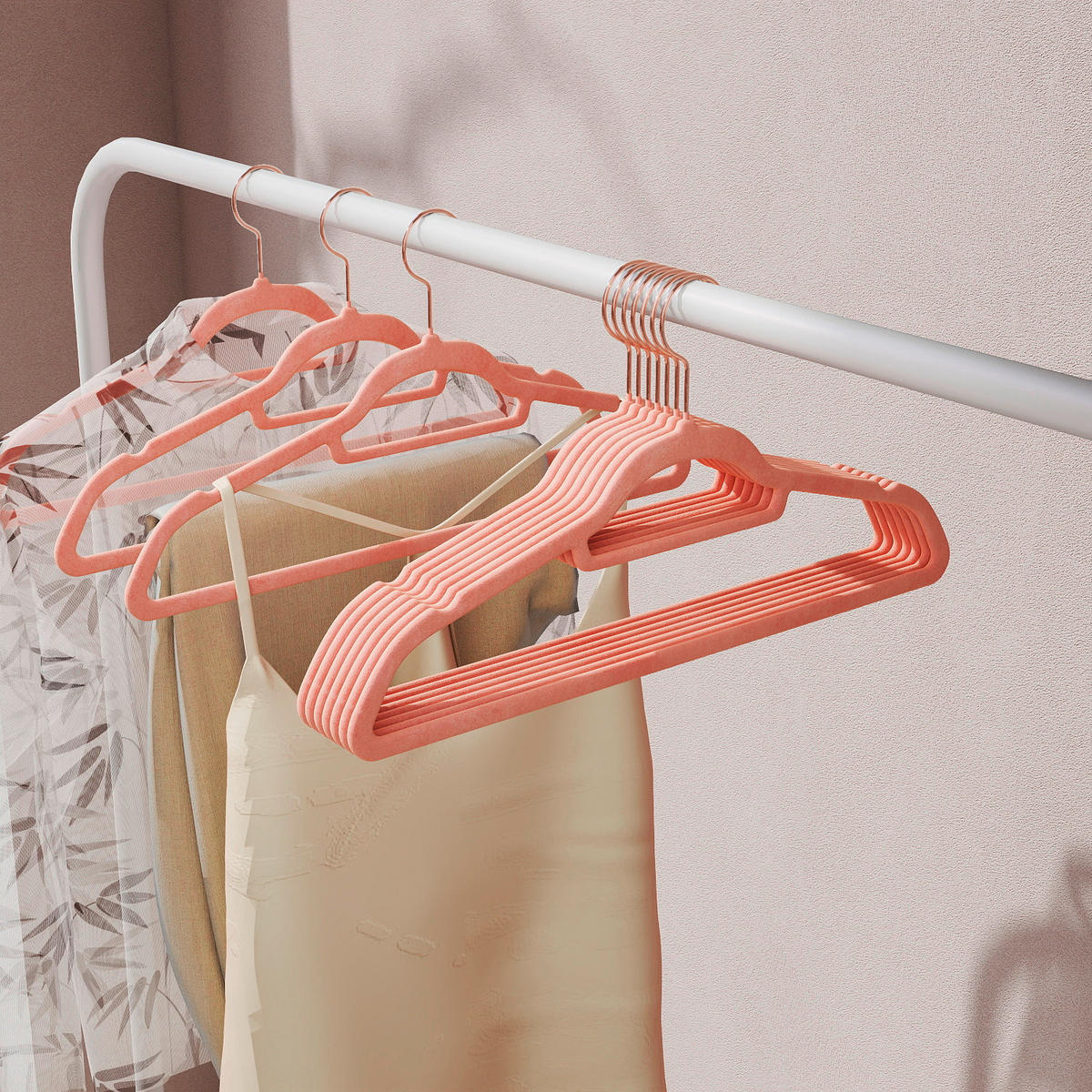 KLEIDERBÜGEL Metall, Kunststoff  - Rosa, Basics, Kunststoff/Metall (42,7/22/0,6cm)