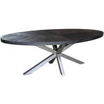 ESSTISCH in Holz, Metall 220/110/76 cm   - Schwarz/Alufarben, Trend, Holz/Metall (220/110/76cm) - Ambia Home