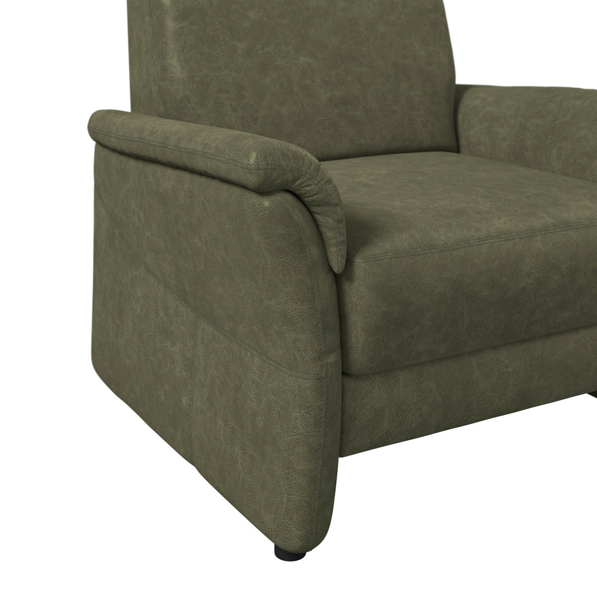 SESSEL Mikrofaser Olivgrün  - Schwarz/Olivgrün, Konventionell, Kunststoff/Textil (104/98/91cm) - Elegando