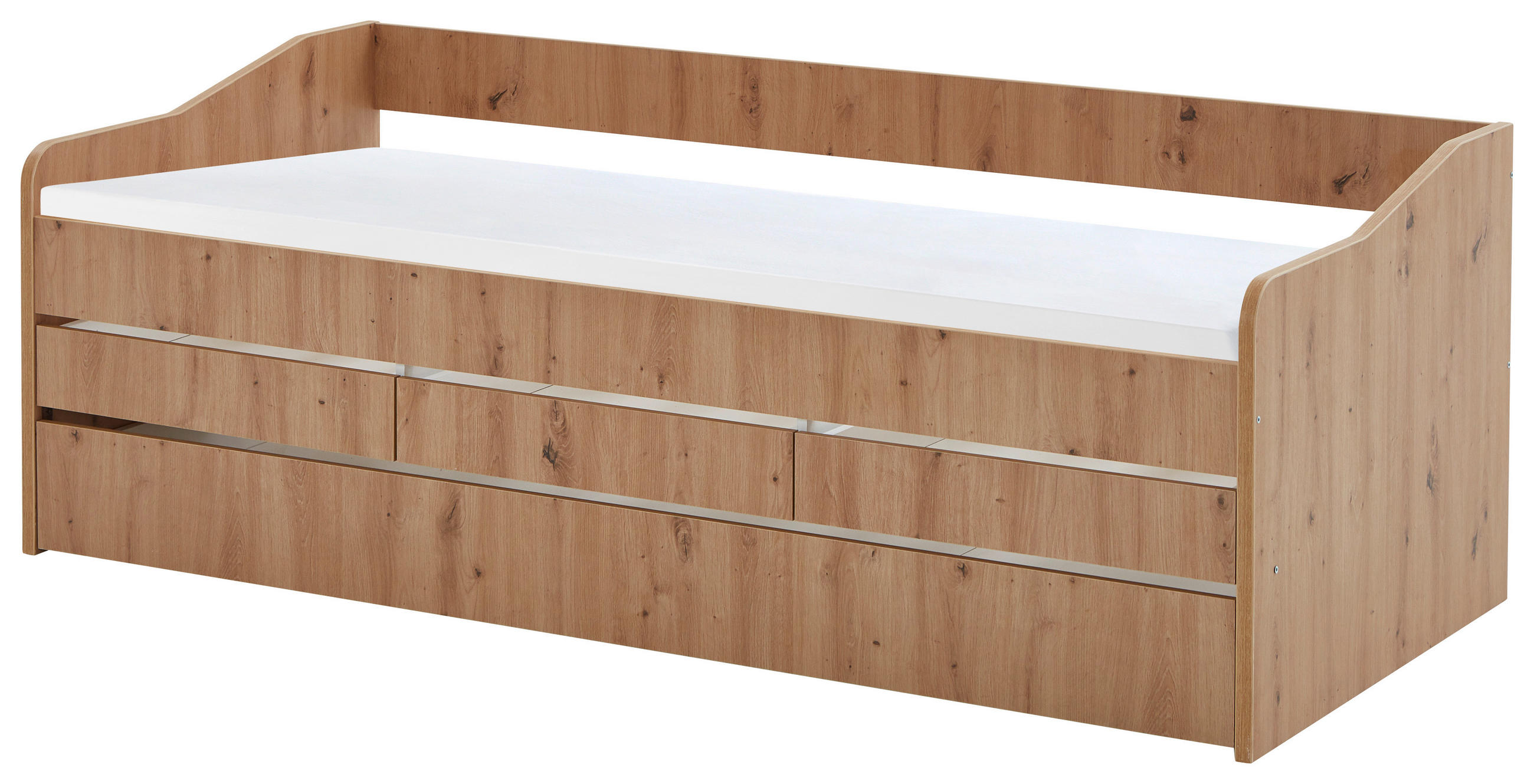 AUSZIEHBETT 90/200 cm,  in Eiche Artisan,  - Eiche Artisan, MODERN, Holzwerkstoff (90/200cm) - MID.YOU