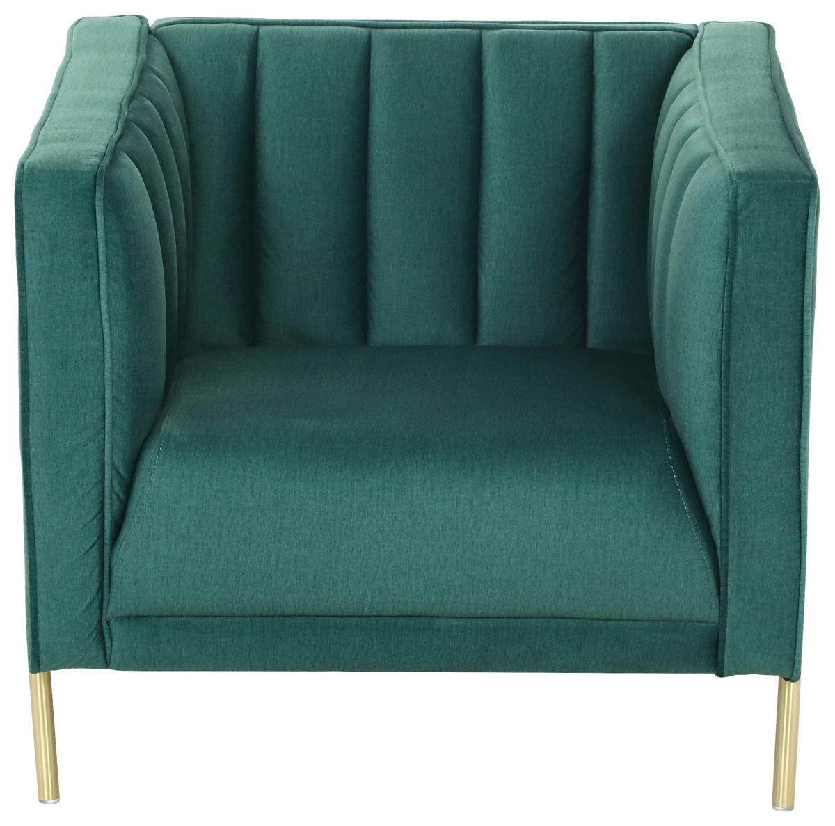 SESSEL in Samt Grün  - Goldfarben/Grün, Design, Textil/Metall (101/75/85cm) - Livetastic