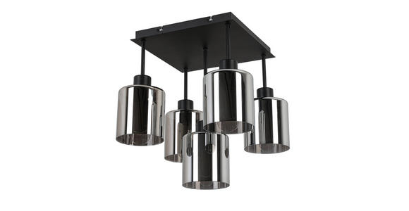 DECKENLEUCHTE Elia 36/36/40 cm  - Schwarz, Design, Glas/Metall (36/36/40cm) - Novel