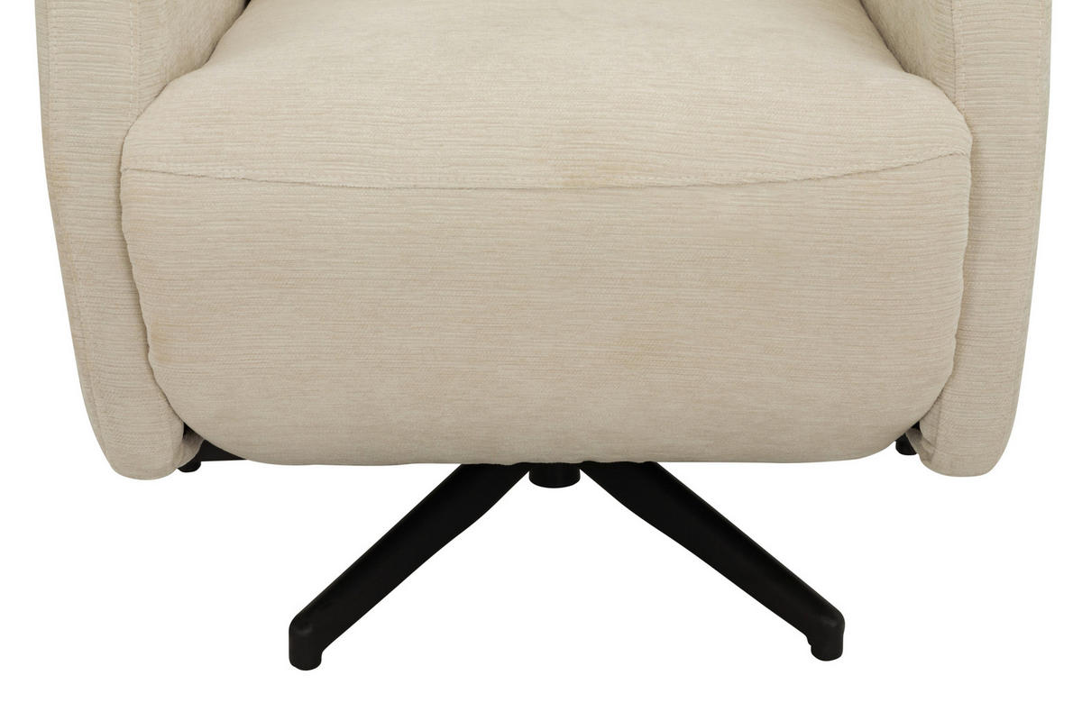 RELAXSESSEL Webstoff, Struktur    - Beige/Schwarz, MODERN, Textil/Metall (67/108/72/88/160cm) - MID.YOU