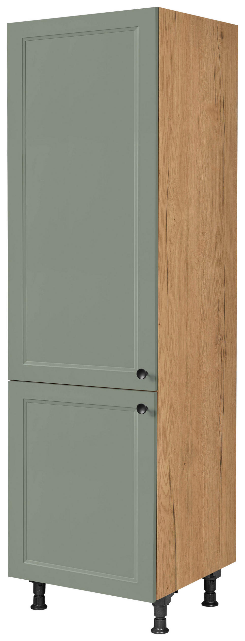 GERÄTEUMBAUSCHRANK 60/216,6/58 cm  in Grün  - Eichefarben/Schwarz, MODERN, Holzwerkstoff/Metall (60/216,6/58cm) - Nobilia