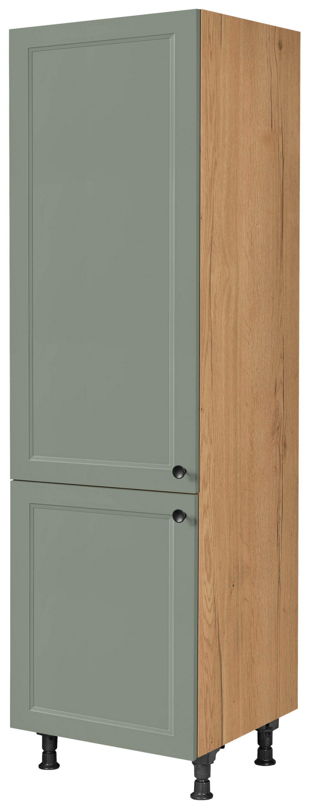 GERÄTEUMBAUSCHRANK 60/216,6/58 cm  in Grün  - Eichefarben/Schwarz, MODERN, Holzwerkstoff/Metall (60/216,6/58cm) - Nobilia