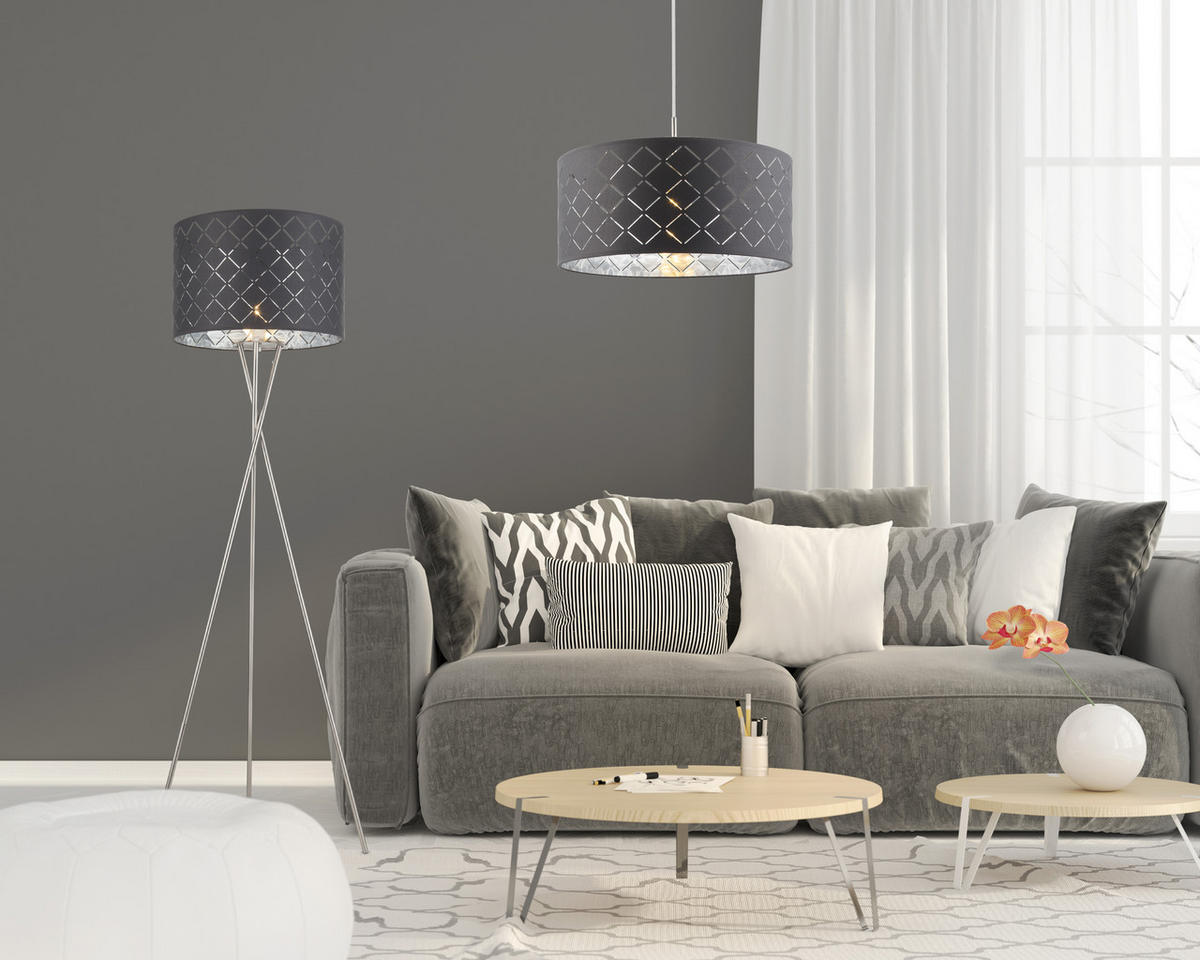 HÄNGELEUCHTE 40/140 cm  - Design, Textil/Metall (40/140cm) - Globo
