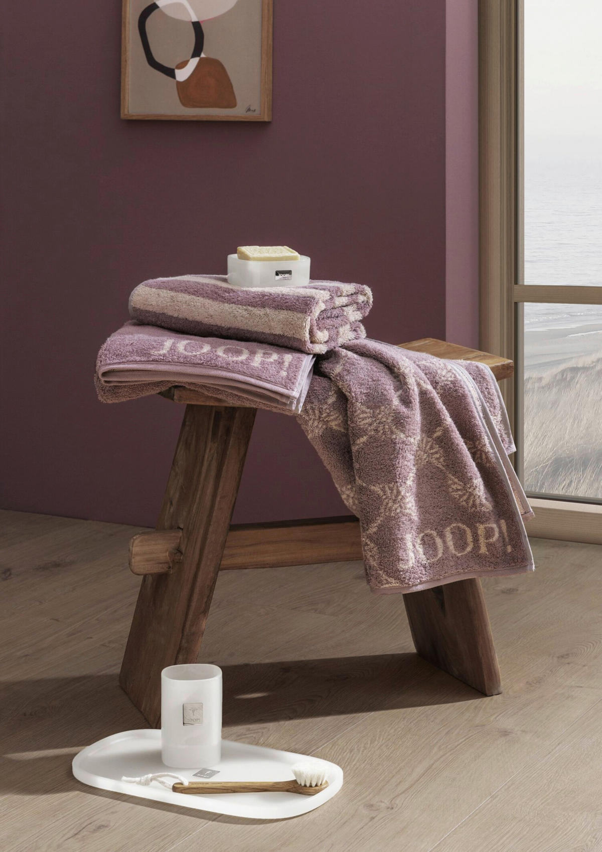 RUČNÍK, 50/100 cm, růžová - růžová, Basics, textil (50/100cm) - Joop!