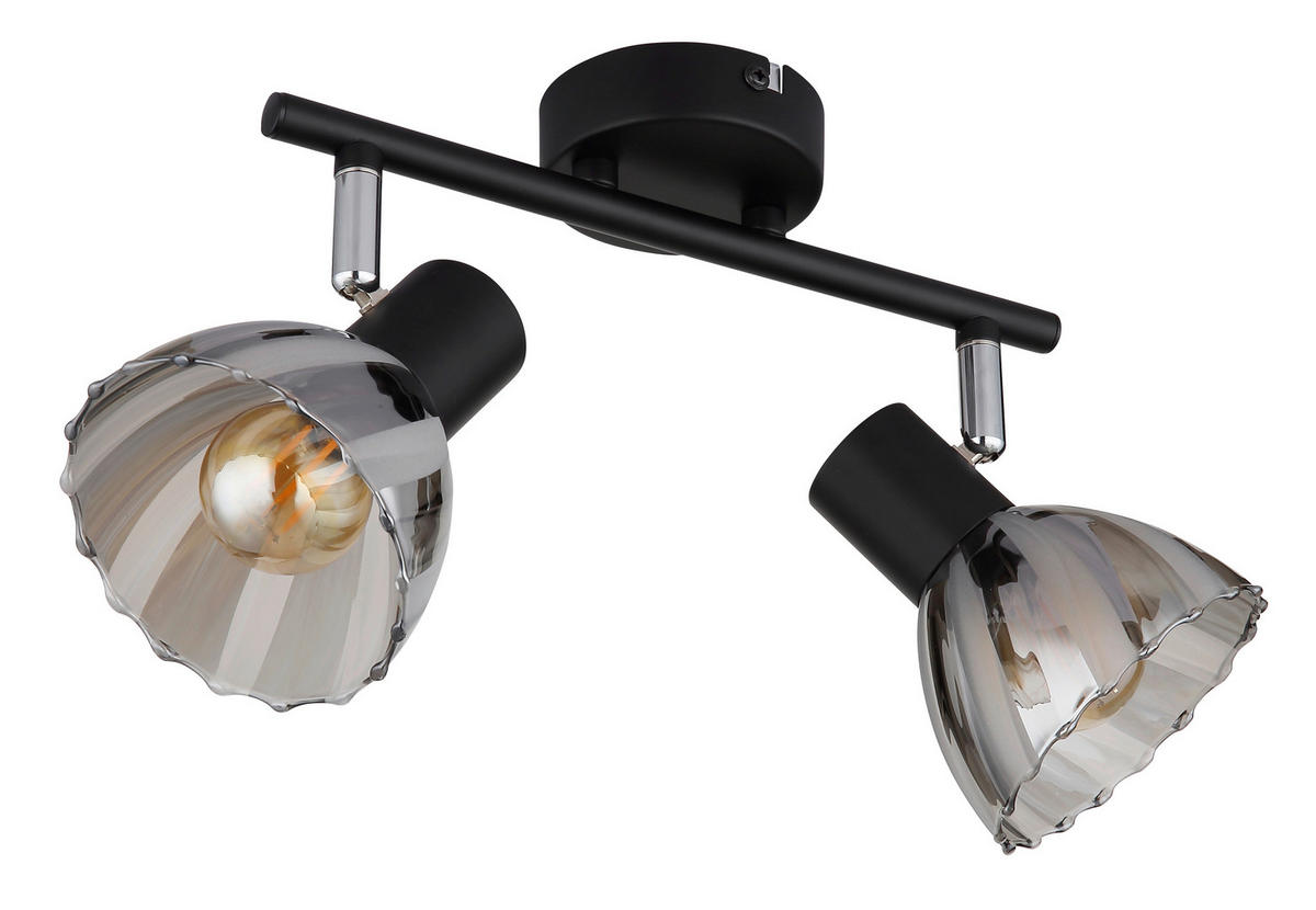 STRAHLER 25/13/19 cm   - Schwarz/Grau, KONVENTIONELL, Glas/Metall (25/13/19cm) - Globo