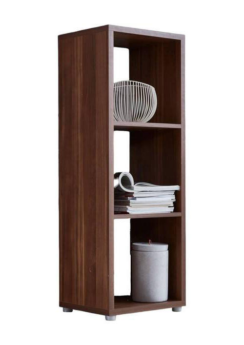 STANDREGAL Walnussfarben  - Silberfarben/Walnussfarben, MODERN, Holzwerkstoff/Kunststoff (37,5/108,5/33cm) - MID.YOU