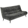 3-SITZER-SOFA in Mikrofaser Anthrazit  - Anthrazit/Schwarz, KONVENTIONELL, Textil/Metall (230/100/101cm) - Hom`in