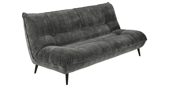 3-SITZER-SOFA in Mikrofaser Anthrazit  - Anthrazit/Schwarz, KONVENTIONELL, Textil/Metall (230/100/101cm) - Hom`in