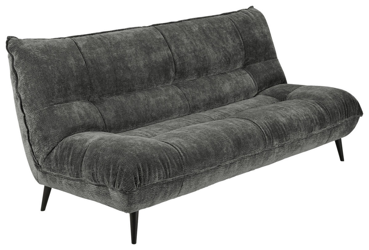 3-SITZER-SOFA in Mikrofaser Anthrazit  - Anthrazit/Schwarz, Konventionell, Textil/Metall (230/100/101cm) - MID.YOU