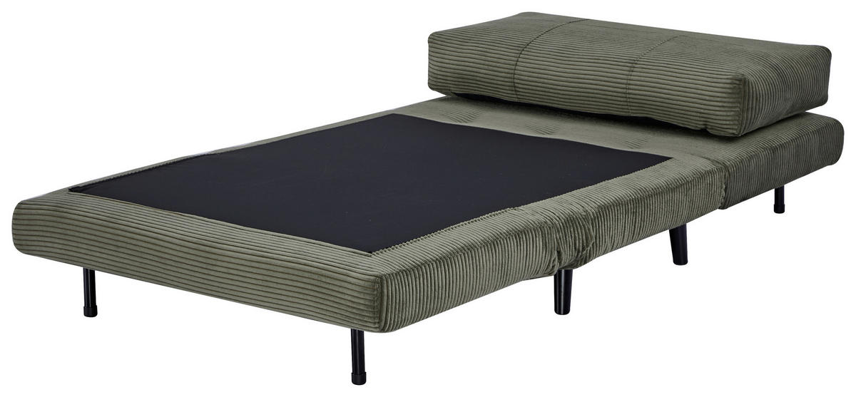 SCHLAFSESSEL Cord Grün    - Schwarz/Grün, Design, Holz/Textil (100/82/91cm) - Ti'me