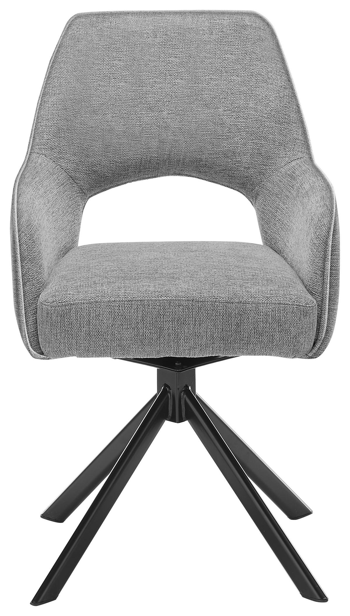 ŽIDLE S PODRUČKAMI, železo, šedá, černá - šedá/černá, Design, kov/textil (58/89/62cm) - SetOne by Musterring