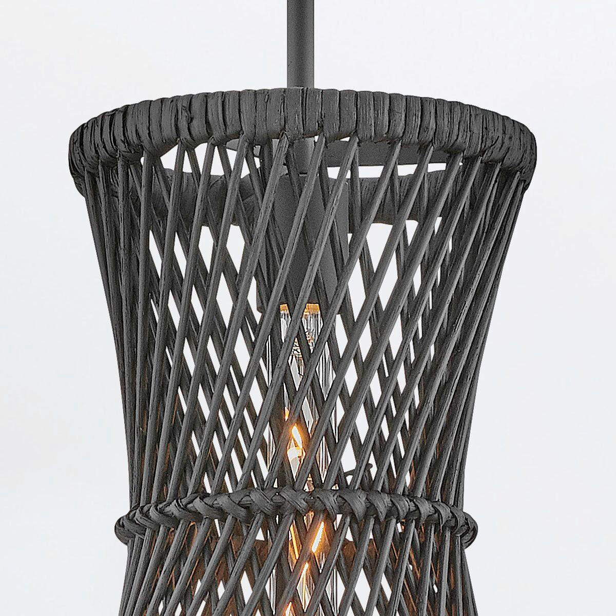 HÄNGELEUCHTE Twyla  57,7/30,5/30,5 cm  - Schwarz, Natur, Holz/Metall (57,7/30,5/30,5cm) - Elstead Lighting