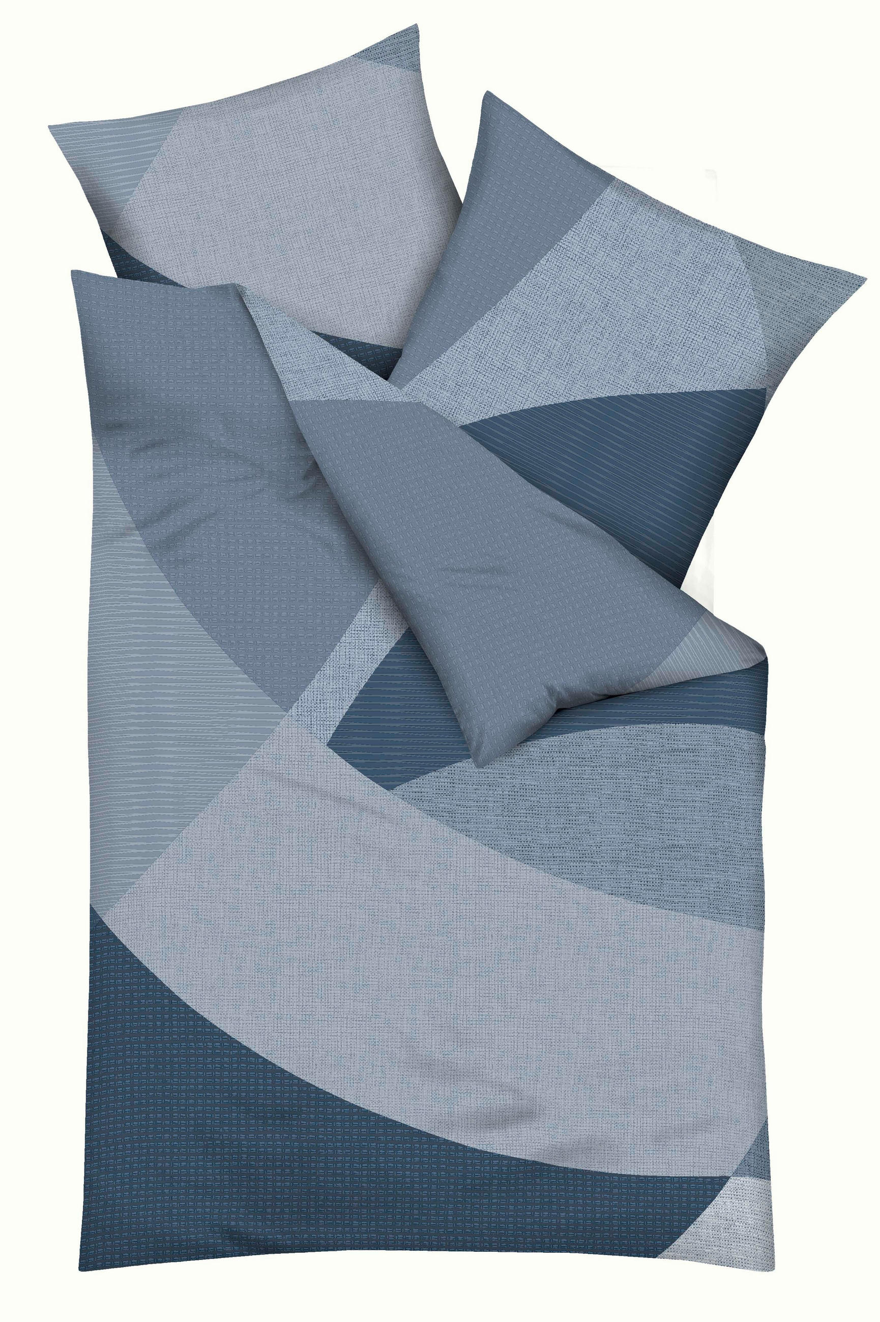 POSTELJNINA Vista 200/200 cm saten modra, naravne barve  - modra/naravne barve, Konvencionalno, tekstil (200/200cm) - Kaeppel