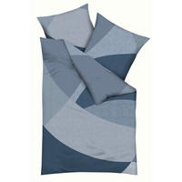 POSTELJNINA Vista 200/200 cm saten modra, naravne barve  - modra/naravne barve, Konvencionalno, tekstil (200/200cm) - Kaeppel