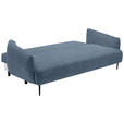 SCHLAFSOFA mit Stoffauswahl, Liegefunktion, Schlafen auf Sitzhöhe, Rücken echt Chenille Blau - Blau/Schwarz, KONVENTIONELL, Textil/Metall (228/75/98cm) - Carryhome