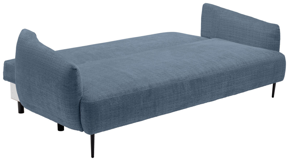 SCHLAFSOFA in Chenille Blau  - Blau/Schwarz, Konventionell, Textil/Metall (228/75/98cm) - Carryhome