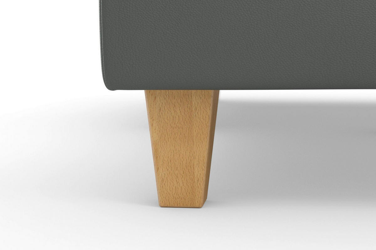 WOHNLANDSCHAFT PALMERA E in Echtleder Anthrazit  - Eichefarben/Anthrazit, Basics, Leder/Holz (212/308/163cm) - Sit & More