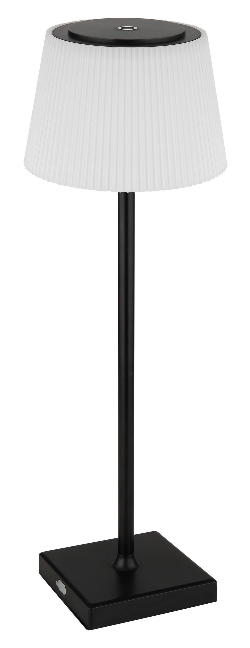 AKKU-TISCHLEUCHTE - Weiss/Schwarz, Konventionell, Kunststoff/Metall (13,1/38cm) - Globo