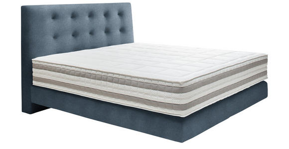 BOXSPRINGBETT 160/200 cm  in Blau  - Blau, KONVENTIONELL, Holz/Textil (160/200cm) - Dieter Knoll