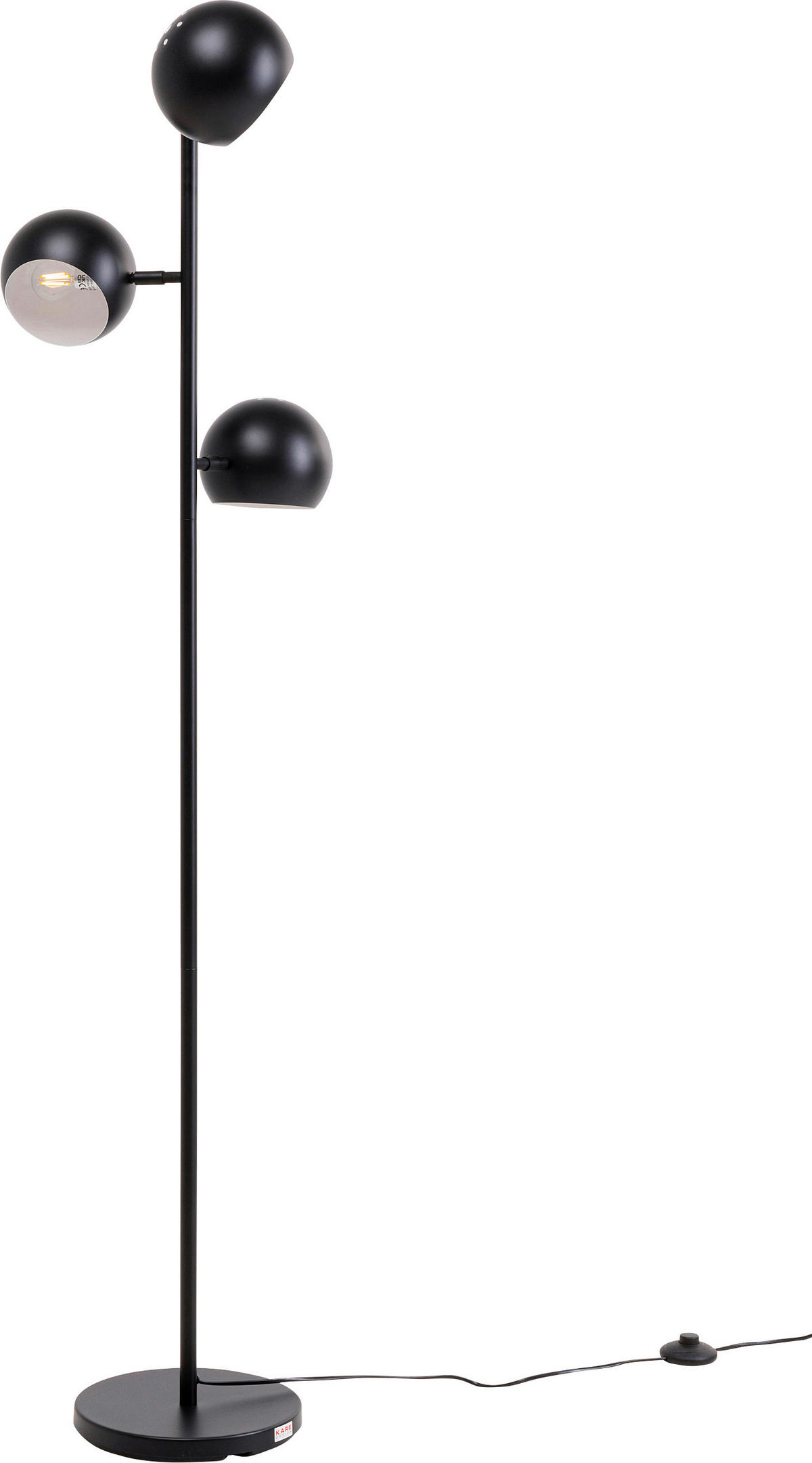 STEHLEUCHTE 41/151/25 cm   - Schwarz, LIFESTYLE, Metall (41/151/25cm) - Kare-Design