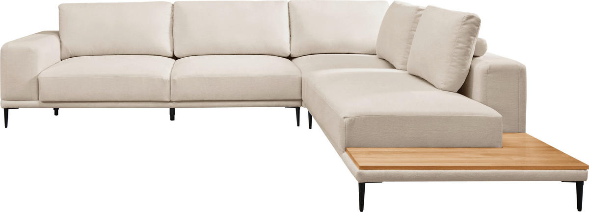ECKSOFA Naturfarben Leinwand  - Schwarz/Naturfarben, Design, Textil/Metall (318/271cm) - Emilio Belluti