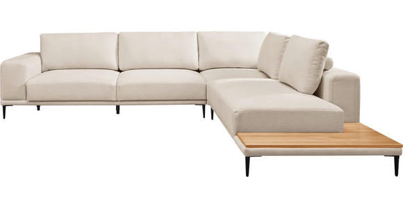 ECKSOFA in Leinwand Naturfarben 318/271 cm - Schwarz/Naturfarben, Design, Textil/Metall (318/271cm) - Emilio Belluti