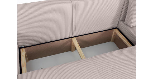 ECKSCHLAFSOFA  mit Cord Hellbraun  - Hellbraun/Schwarz, KONVENTIONELL, Textil (248/146cm) - Xora