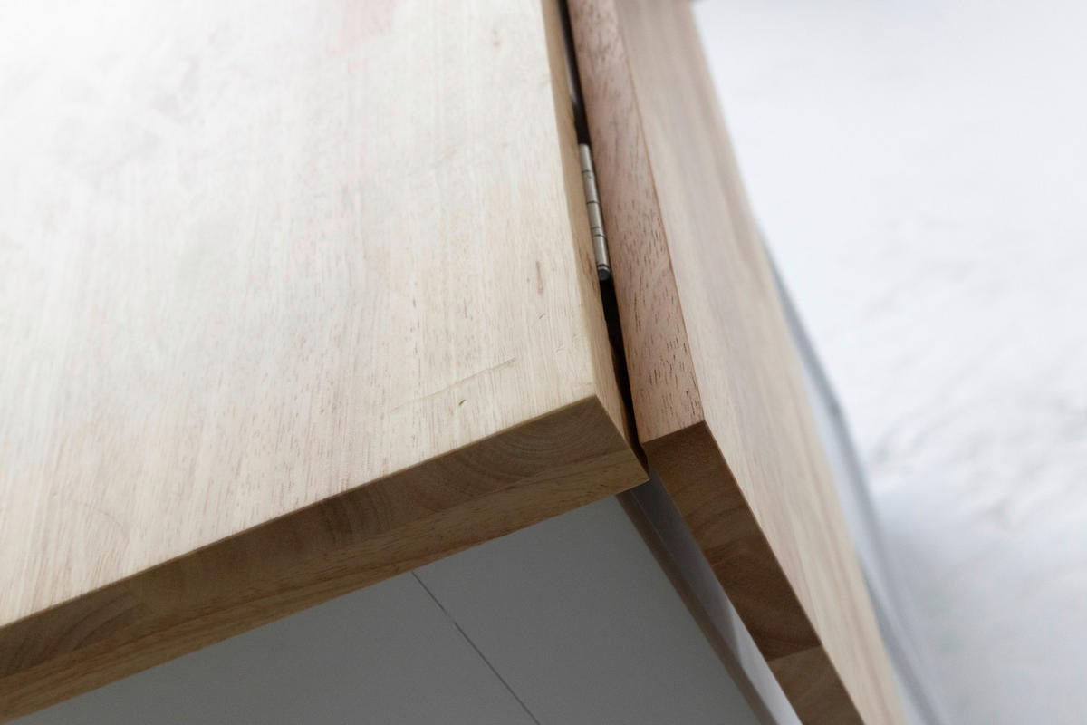 SERVIERWAGEN Kautschukholz vollmassiv Weiß  - Schwarz/Weiß, Basics, Holz/Holzwerkstoff (89/90/68cm) - MID.YOU