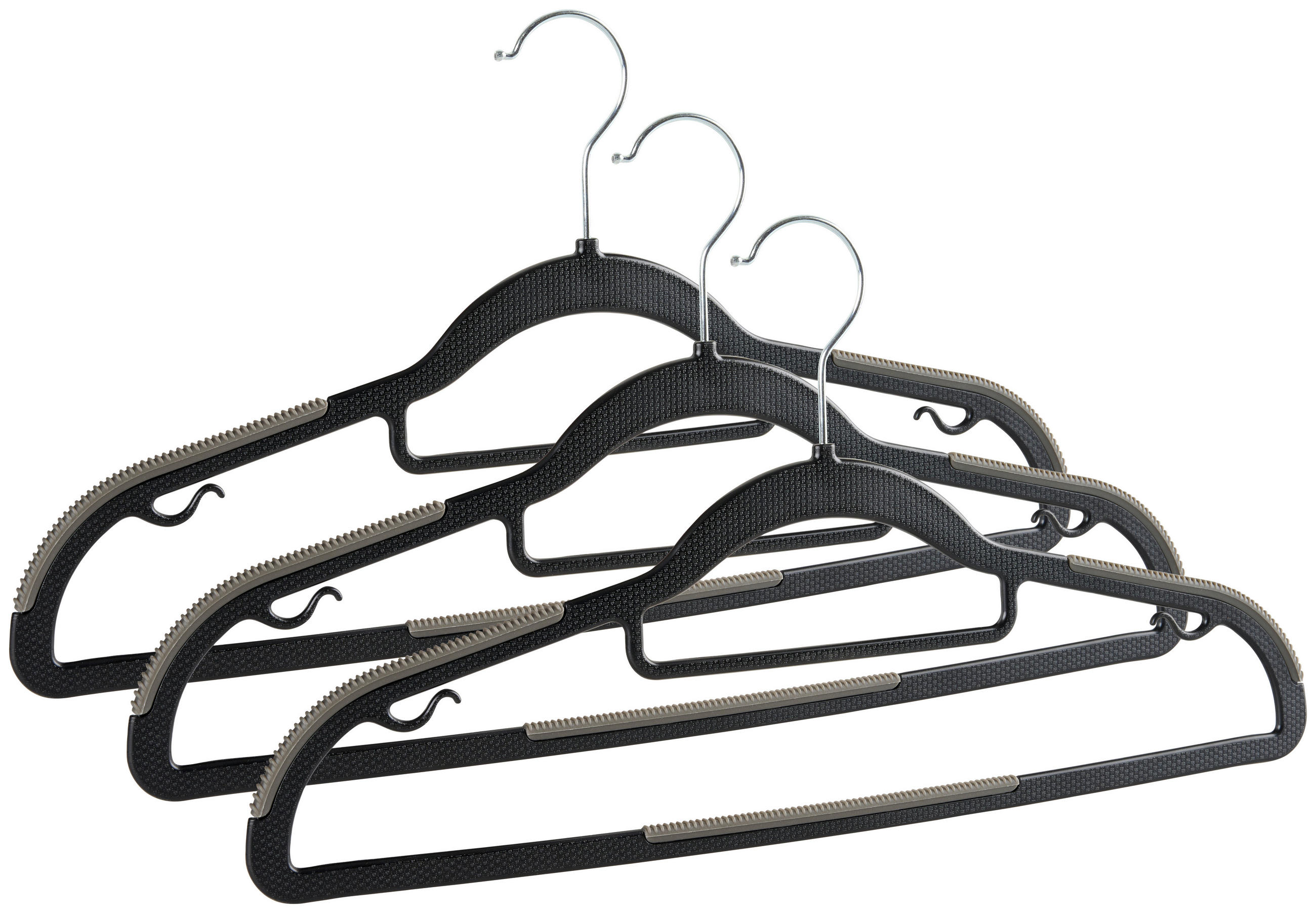 SADA ŠATNÍCH RAMÍNEK - černá, Basics, plast (41,5/0,5/21,5cm) - Homeware