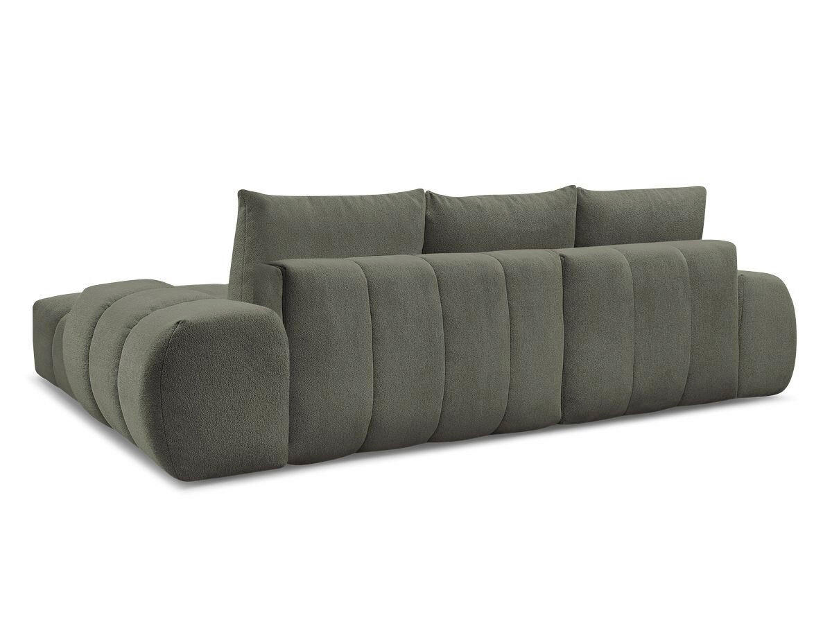 ECKSCHLAFSOFA EVEREST  mit Rücken echt, Armteil links, Armteil rechts Flachgewebe Grün  - Schwarz/Grün, MODERN, Kunststoff/Textil (318/180cm) - Livetastic