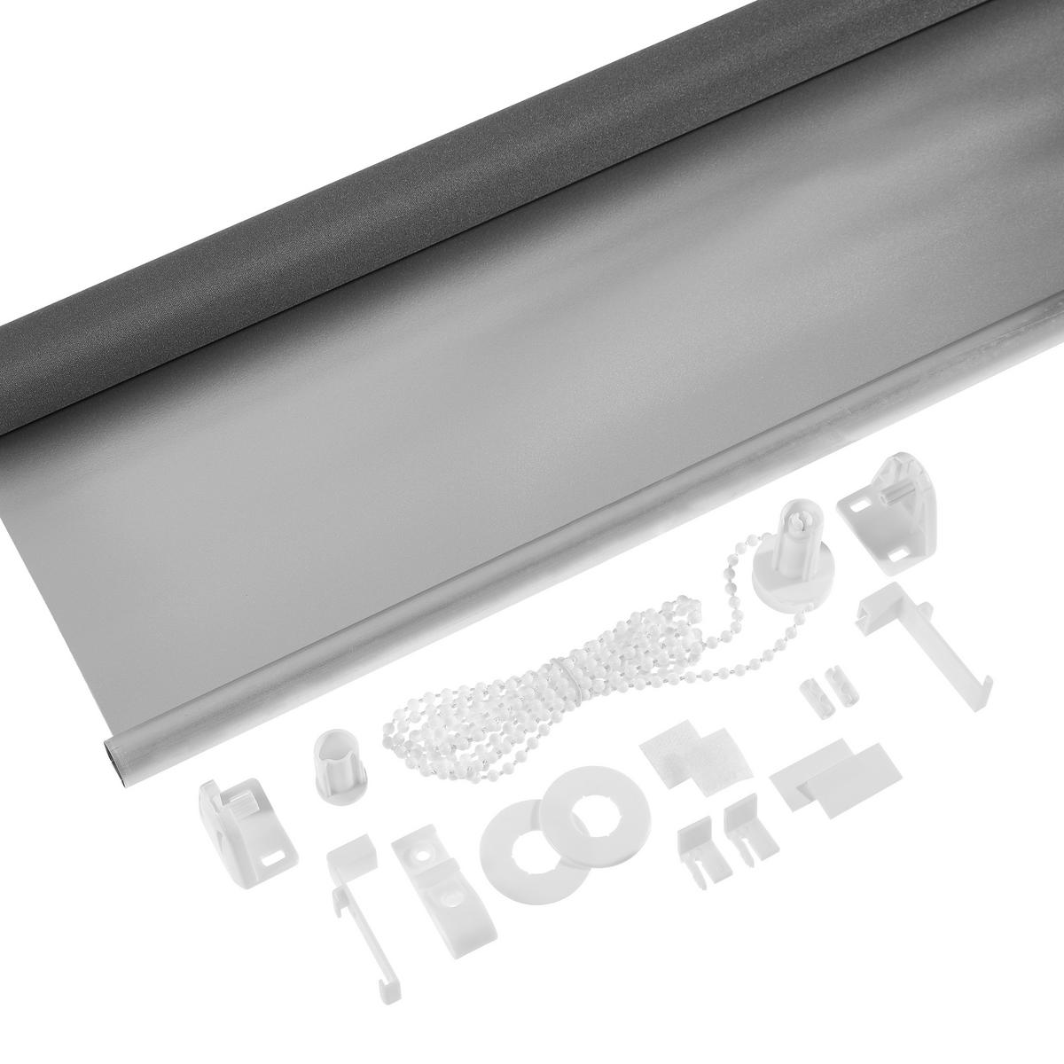 VERDUNKELUNGSROLLO  black-out (lichtundurchlässig)   100/150 cm  - Grau, Basics, Textil (100/150cm) - Boxxx