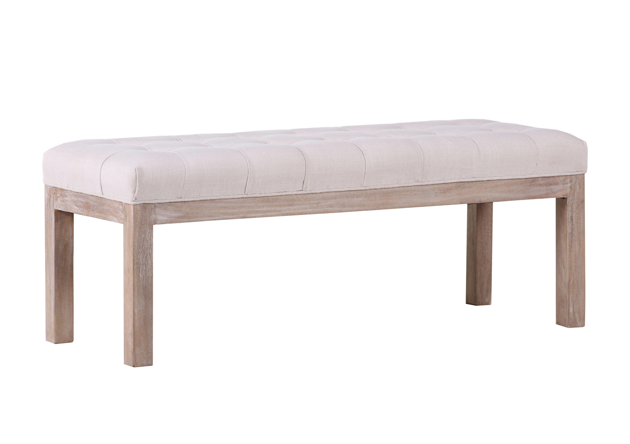 SITZBANK 120/45/43 cm Braun, Beige Mangoholz massiv  - Beige/Braun, LIFESTYLE, Holz/Textil (120/45/43cm) - Landscape