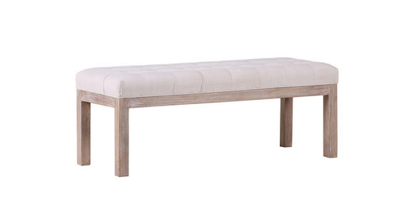 SITZBANK 120/45/43 cm Braun, Beige Mangoholz massiv  - Beige/Braun, LIFESTYLE, Holz/Textil (120/45/43cm) - Landscape